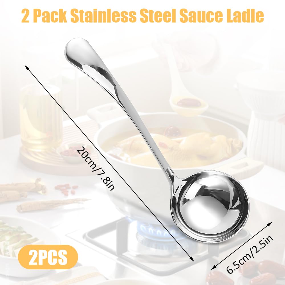 2 mestoli per zuppa e schiumarola, in acciaio inox, per hotel, appartamenti, ristoranti, cucine, argento (31 cm
