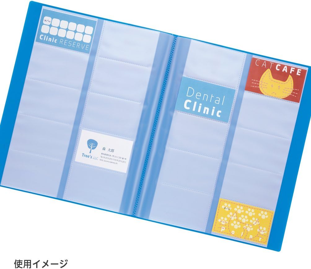 Plus FL-201NS 82-401 Business Card Holder for 200 Cards, A4, Blue