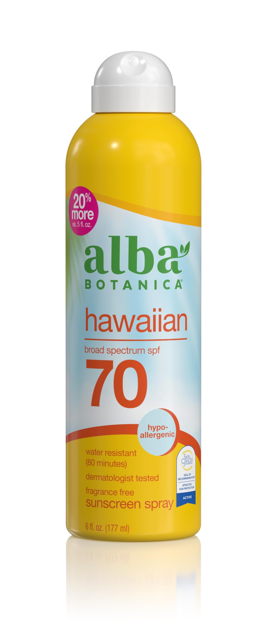 Alba Botanica Hawaiian Coconut SPF 70 Sunscreen Spray 6 Fl Oz