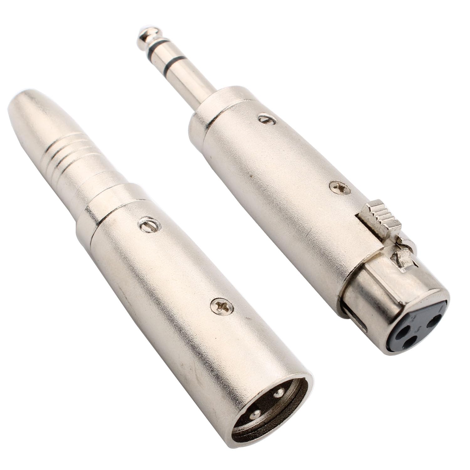 VISSQH 2 pcs XLR Male to 6.35mm Female Adapter & XLR Female to 6.35mm Male Adapter,for Microphones,Amplifiers,etc