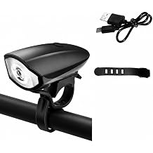 Rechargeable Bike Lights for Huffy Marker 27.5 2025-2026,Night Riding Flashlight with Electric Bell Ultra Bright Waterproof Bike Headlight with Horn,Black