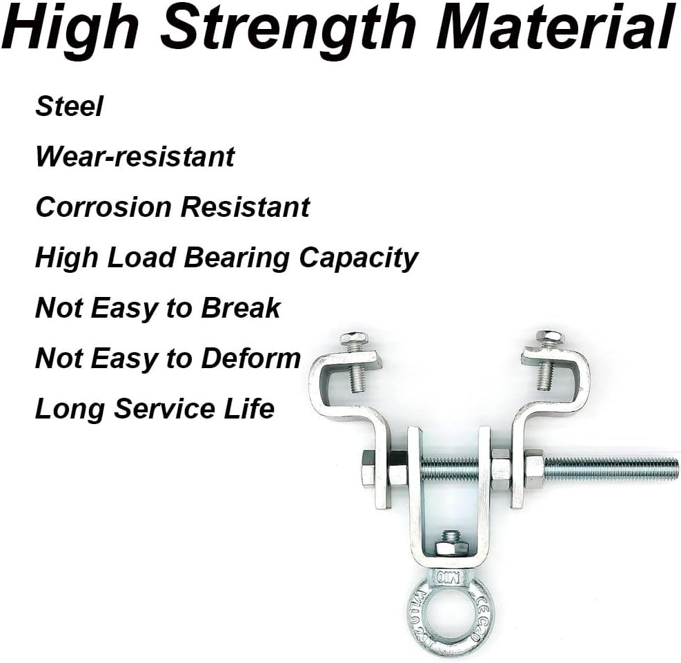 SEIWEI Heavy Duty Adjustable I Beam Clamp for Punching Bags, Boxing Hanger for Boxing, Ceiling Fixtures, Suspension Straps