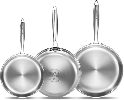 DELARLO Tri-Ply Fry Pan Set