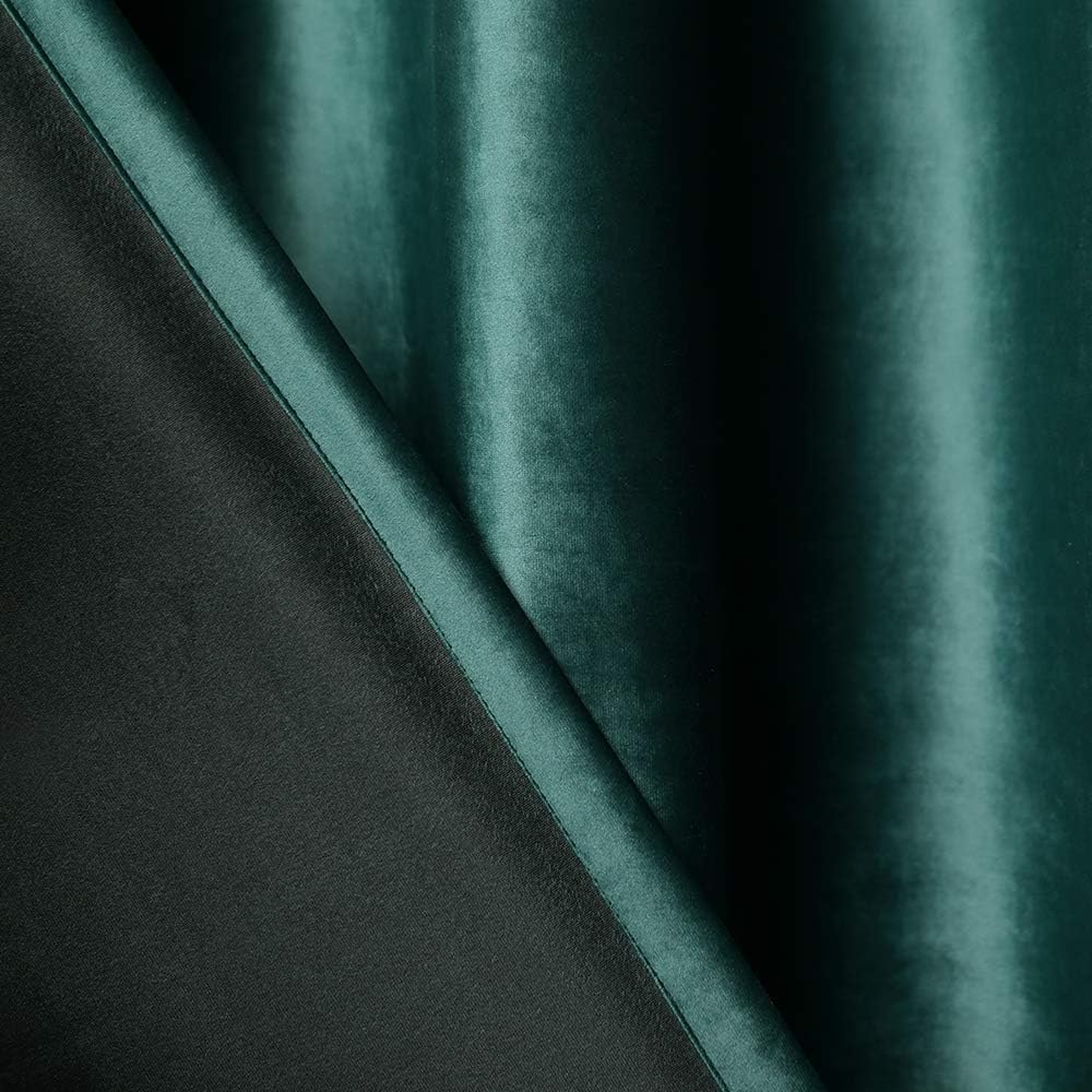 MIULEE Dark Green Velvet Curtains for Bedroom 2 Panel Set 54 Inch Drop Curtains - Image 5