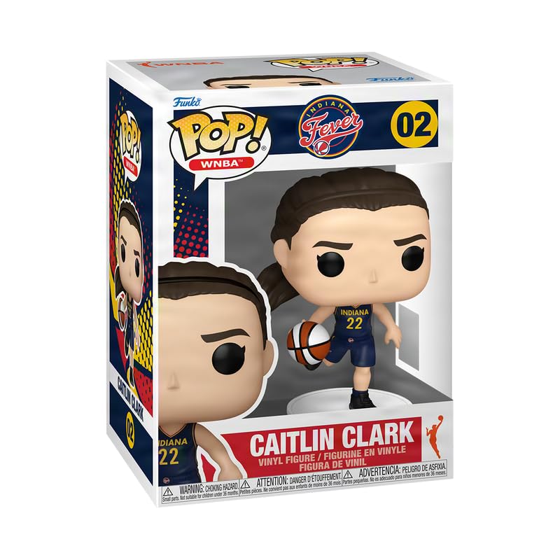 caitlin clark 02 rookie season funko pop basketball wnba indiana fever figurine with hofsm protector case