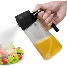 Oil Bottle Dispenser, Oil Infused Bottle | Kitchen Oil Dispenser Bottle 2 in 1 Edible Oil Bottle, Cooking Sprayer, 470ml Oil Spray Bottle, Oil Dispenser for Cooking, Kitchen, Salad, BBQ