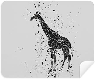 Giraffe Cartoon Animal Grey Cleaning Cloth Screen Cleaner 2pcs Suede Fabric