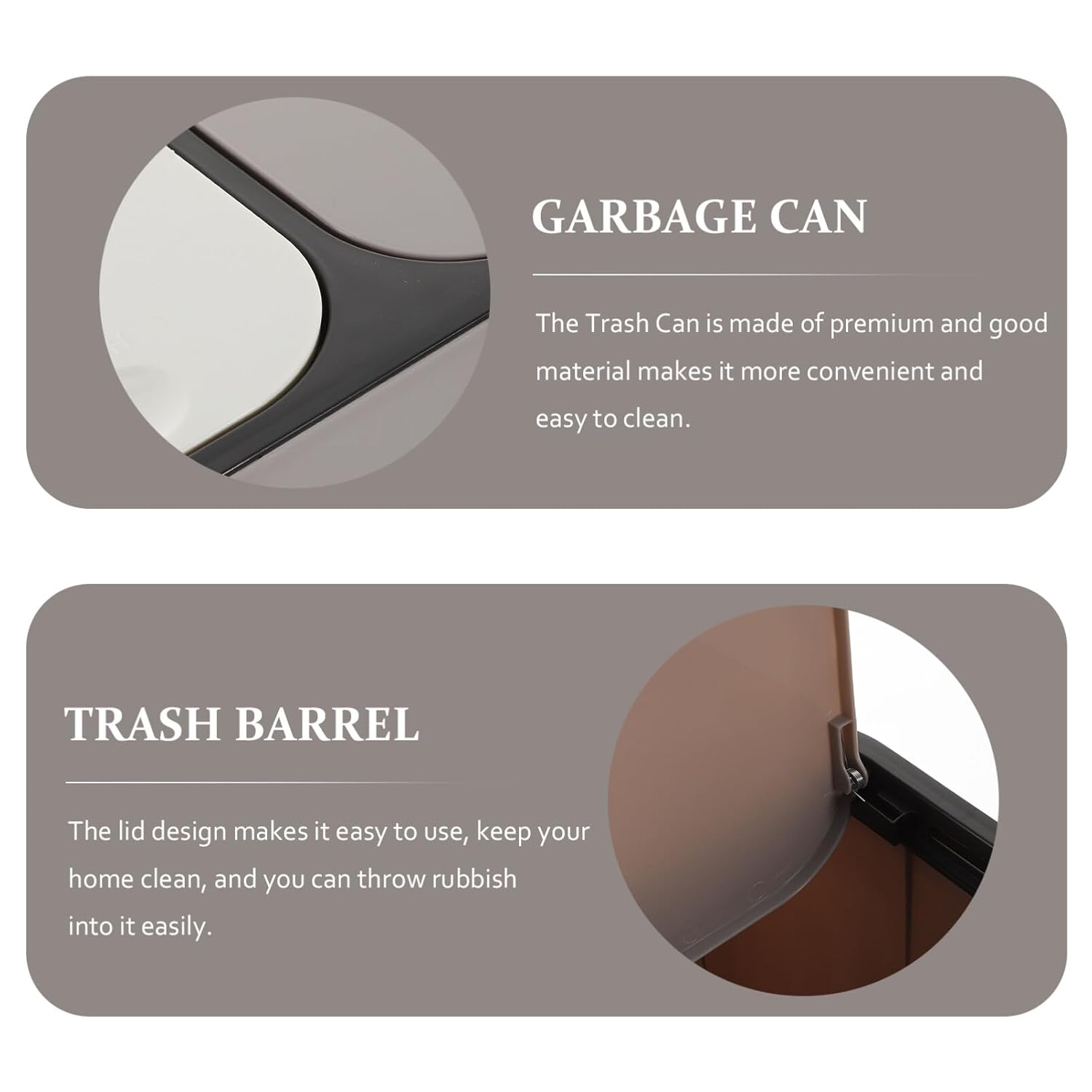 ABOOFAN Dual Trash Can, Plastic Recycle Bin Garbage Can with Lid Dry Wet Classified Waste Can Dustbin Rubbish Box Garbage Container for Kitchen Bathroom