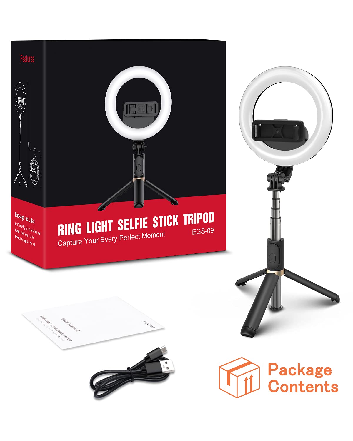 Perche à Selfie Bluetooth Extensible Avec Trépied Intégré - Télécommande Sans Fil, 1M, Noir - Idéale Pour Photos, Vidéos & Live