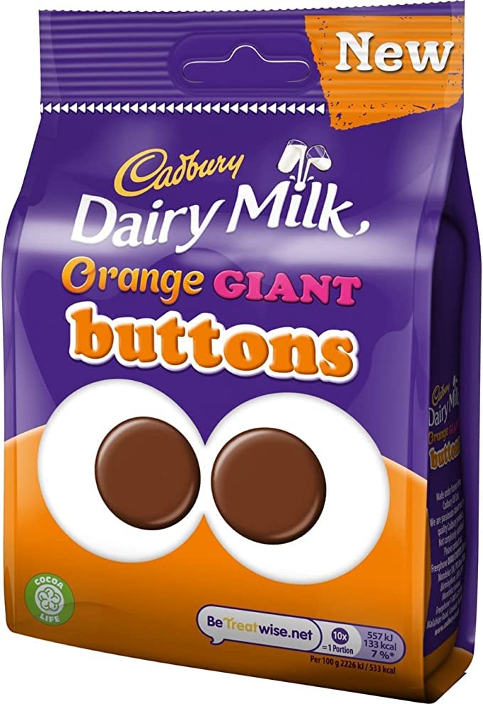 Cadbury Dairy Milk Orange Giant Buttons Chocolate Bag 110g