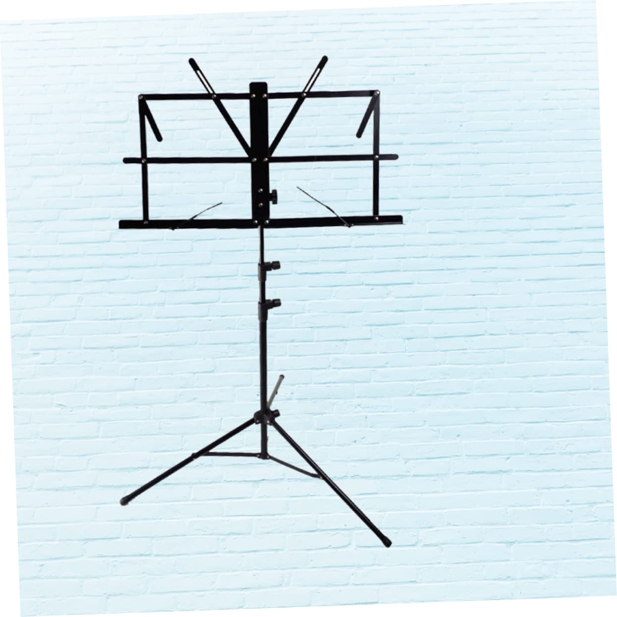 Abaodam Supporto Spartiti Musicali Pieghevole Metallo con Piedini Antiscivolo Portatile e Leggero per Chitarra Violino e Strumenti Cordiera Nero