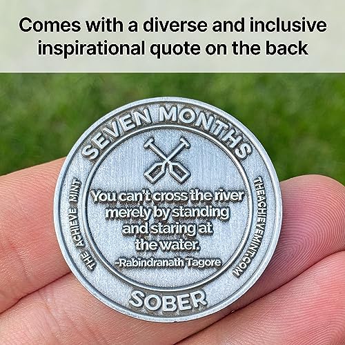 Image of The Achieve Mint 10 Months Sober Token | Ten Month Sober Chip | Non-AA Gift, Non-Religious Medallions for Men and Women Celebrating Sobriety