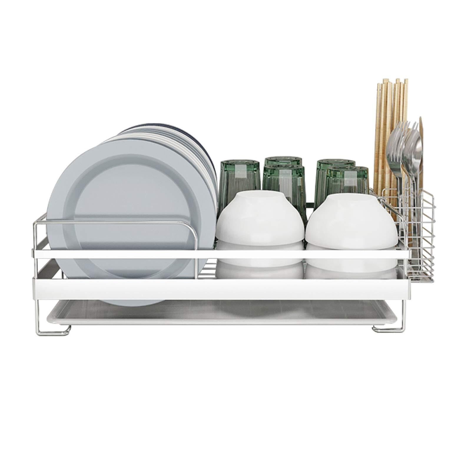 ZQFHSX Dish Drainer, 304 Stainless Steel,Beautiful Design,Drainer Shelf For Kitchen Counter,Sink Rack Silver(45x34x14cm)