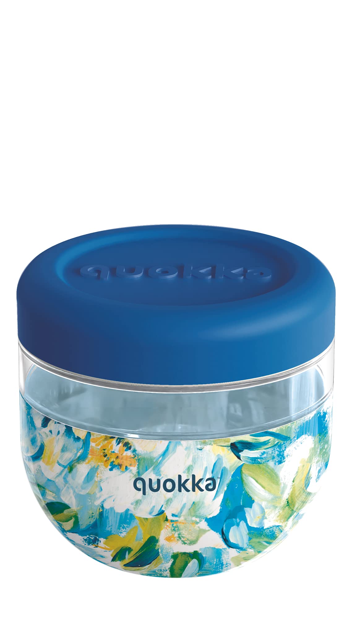 Quokka RECIPIENTE COMIDA MS CON FUNDA DE SILICONA BUBBLE BLUE PEONIES 770 ML