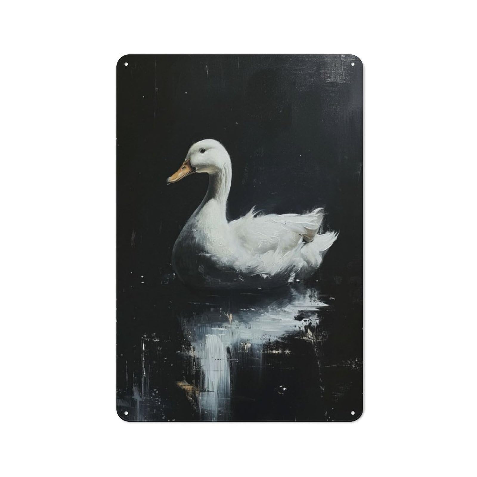 Junmoney Ducks Noir World Tin Wall Plaque 30X20cm With For Workshop Wall, Suited To Makers And Diy Enthusiasts