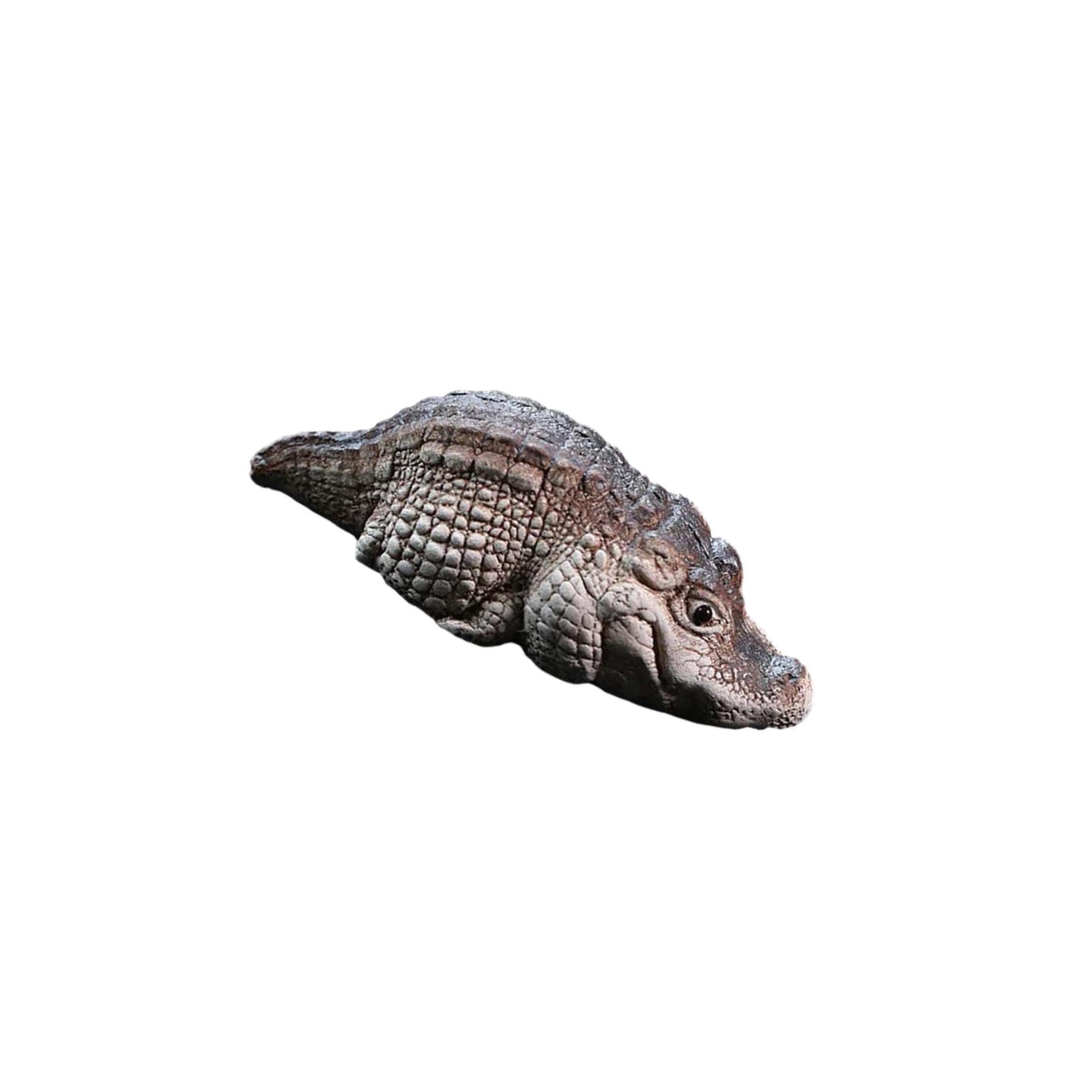TWISAXC Desktop Mini Crocodiles Tea Pet Figure Artistic Resin Alligators Sculpture Desktop Resin Mini Alligators Tea Pet Figurine Delicate And Lightweight