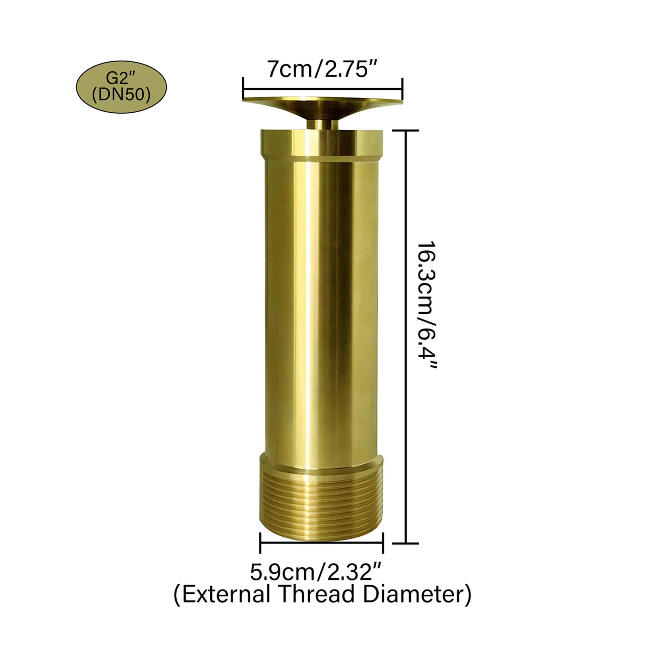 Cabezales de boquilla de fuente ajustables de latón, boquilla de pulverización de fuente de campana de agua, crea hermosas imágenes para estanques de jardín y patios FN08 (2 pulgadas - DN50)