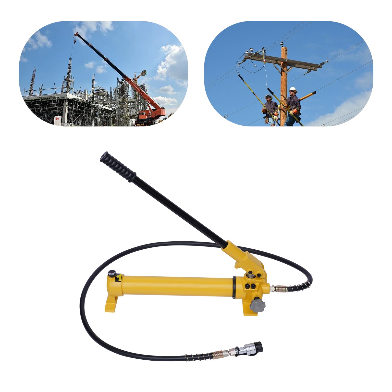 Pompa idraulica manuale 700cc, pompa manuale ad alta pressione fino a 70 MPa con tubo da 1,8 m e attacco ZG3/8, per cilindri idraulici, presse e utensili