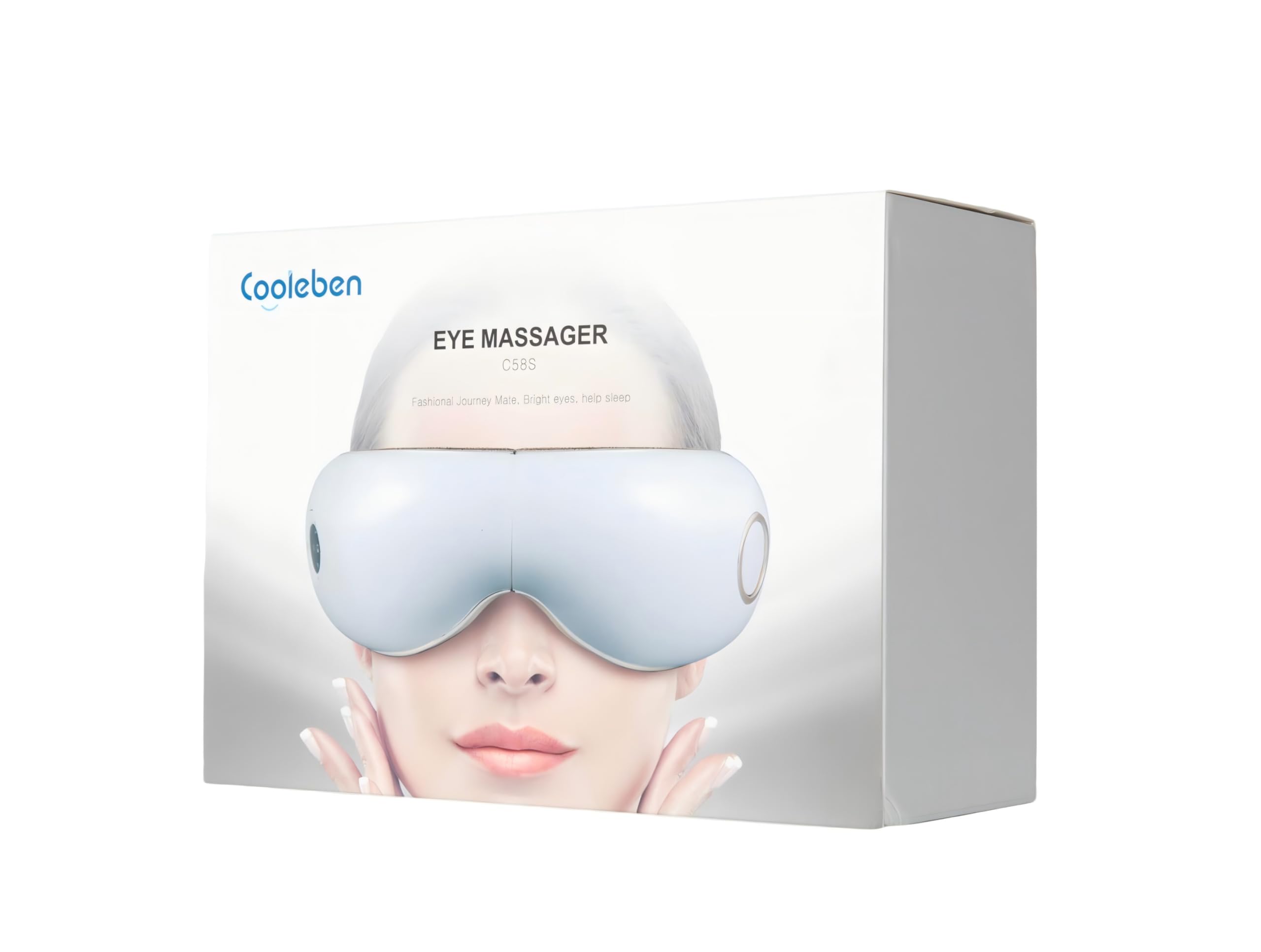 Augenmassagegerät mit Heiß & Luftdruckmassage, Kompression Massage und Musik, Augenmaske für strapazierte/trockenen Augen, Geschenk für Frauen, Männer, Freunde und Familie (Weiß)