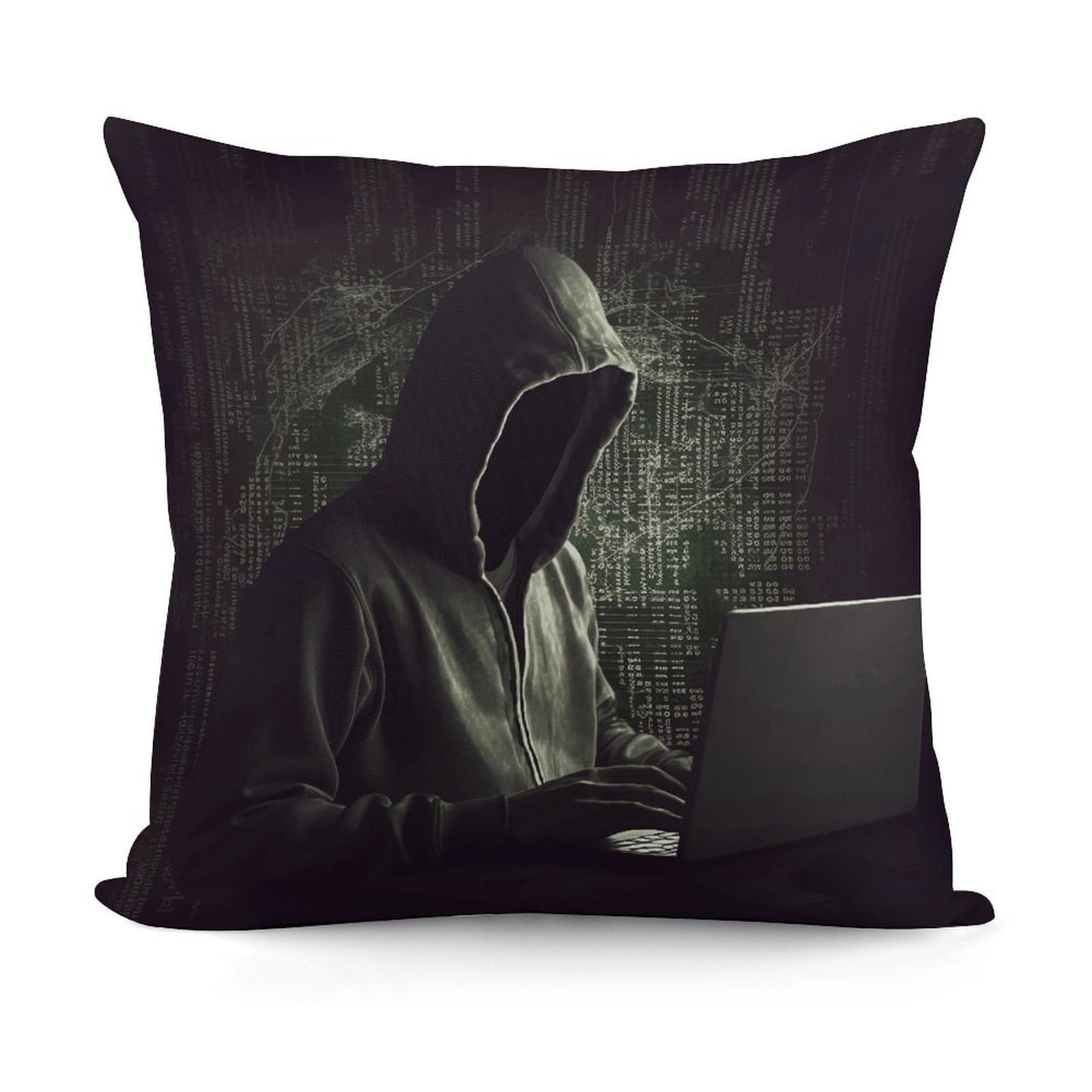 VstaDank Hacker Throw Pillow Covers Fade-Resistant Plush Pillow Case Cozy Square Cushion Case Removable Pillowcase Exquisite Pillow Shams Soft Pillow Protector 18"x18"