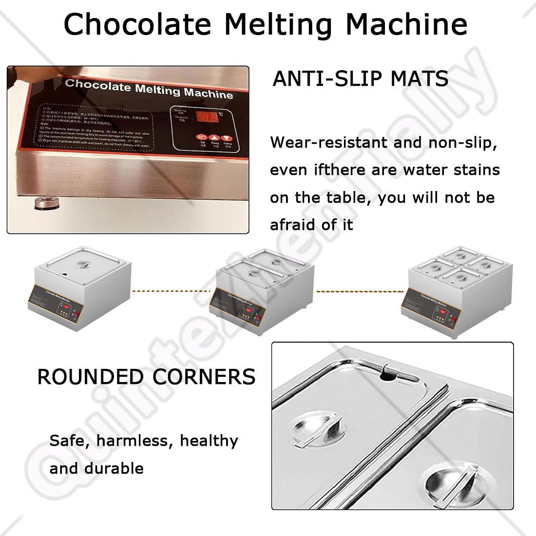 Scioglitore Cioccolato Commerciale,Macchina Digitale Temperare Cioccolato 12L,Macchina Temperatrice Cioccolata Calda,per Sciogliere Riscaldare Cioccolata/Latte/Crema/Zuppa Twopots