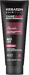 Keraton, Máscara matizadora hidratante, Trata e colore, Para cabelo castanho claro, médio e escuro, Shine Mask, 250g, Marsala
