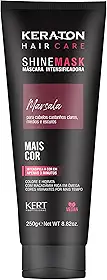 Keraton, Máscara matizadora hidratante, Trata e colore, Para cabelo castanho claro, médio e escuro, Shine Mask, 250g, Marsala