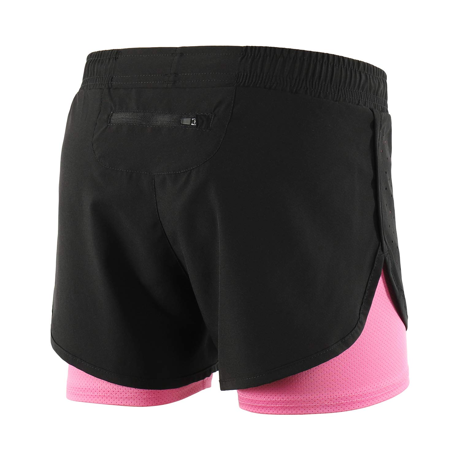 Mesing Short Sport Femme 2 en 1 Pantalon Running Course Court Été Lacets Respirant Short pour Fitness Workout Cyclisme Yoga