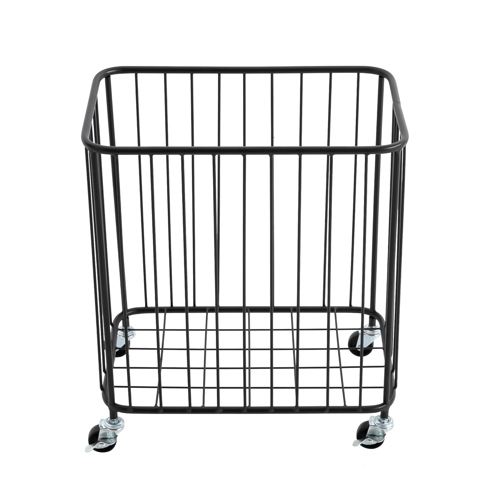 Rollender Wäschekorb, großer Metallkorbwagen mit Rädern, platzsparende Kleidungsaufbewahrung, Organisationsbehälter