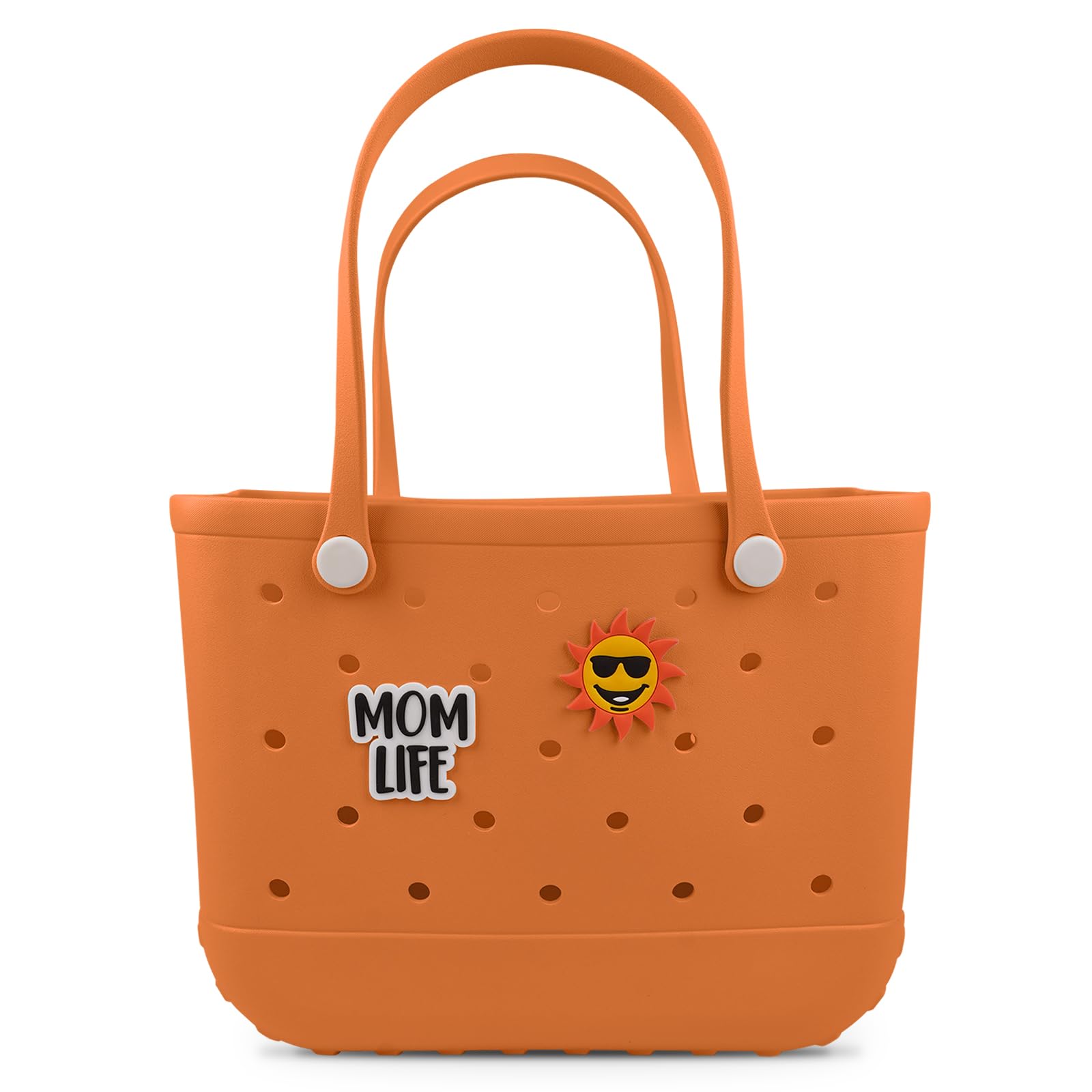 Jesslynne Beach Rubber Bag Tote Bag -Extra Large Waterproof Travel Women Handbag with Charms for Sports Beach Pool Groceries