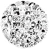 100pcs Japanese Black and White Cartoon Anime Characters Decals Movie Decorative Sticker for Kids Teens Waterproof Stickers for Water Bottle Laptop Luggage Helmet Skateboard Guitar #4