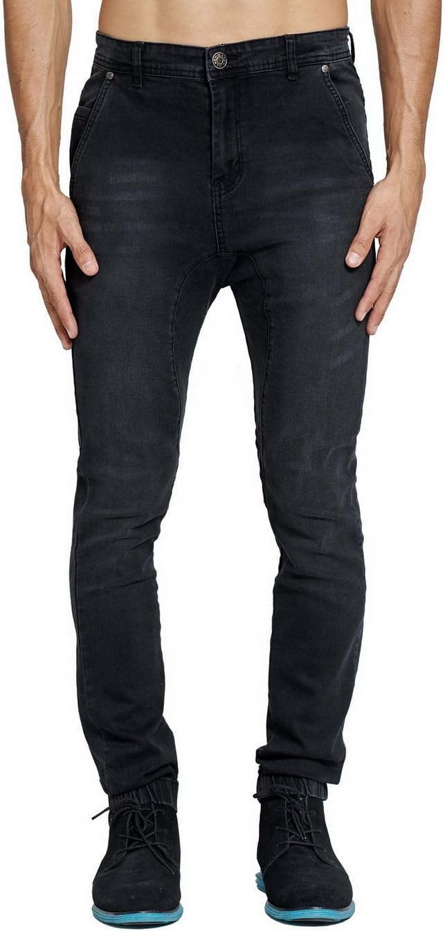 Mrpick Men's Drop Crotch Stretch Denim Jogger Jeans