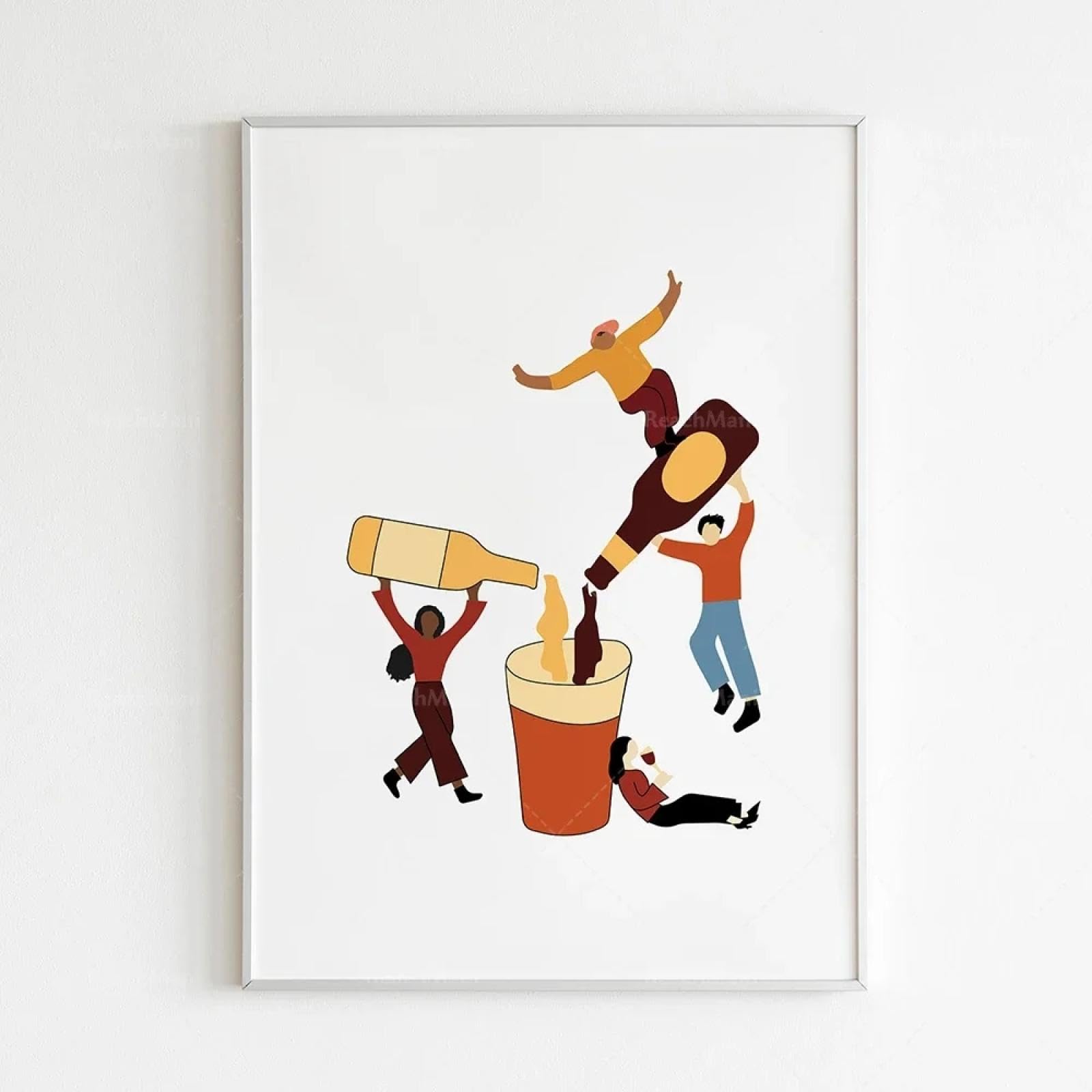 Láminas artísticas de carritos de bar, carteles de cerveza, carteles vintage, impresiones de cócteles, imágenes de pared de galerías de arte de alcohol, carteles de brindis (marco de 50 x 70 cm x 2)