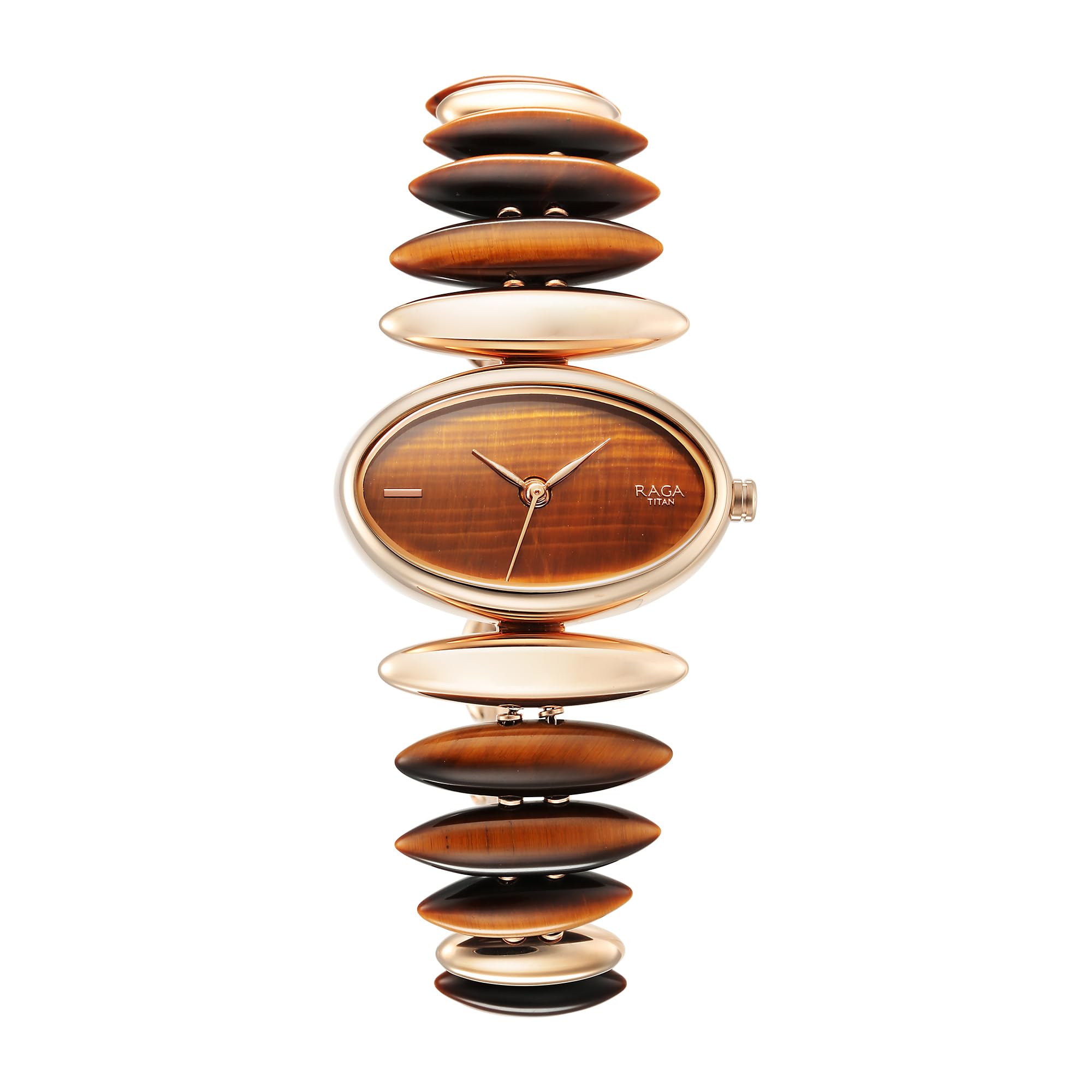 Raga New You Quartz Analog Tiger Eye Stone Strap Watch for Women-NS95191WM01/NT95191WM01-image-46