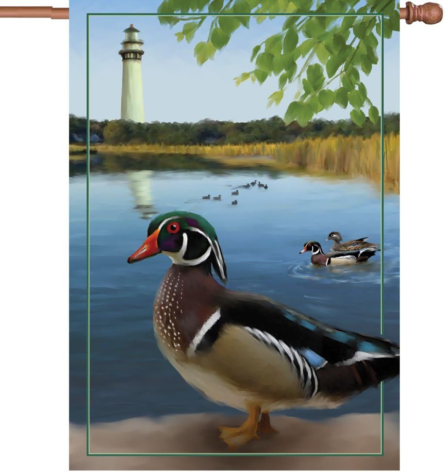 Premier 52969 House Illuminated Flag, Wood Ducks, 28 by 40-Inch