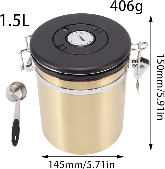 Coffee Canister, Airtight Stainless Steel Kitchen Food Storage Container miniatura 3