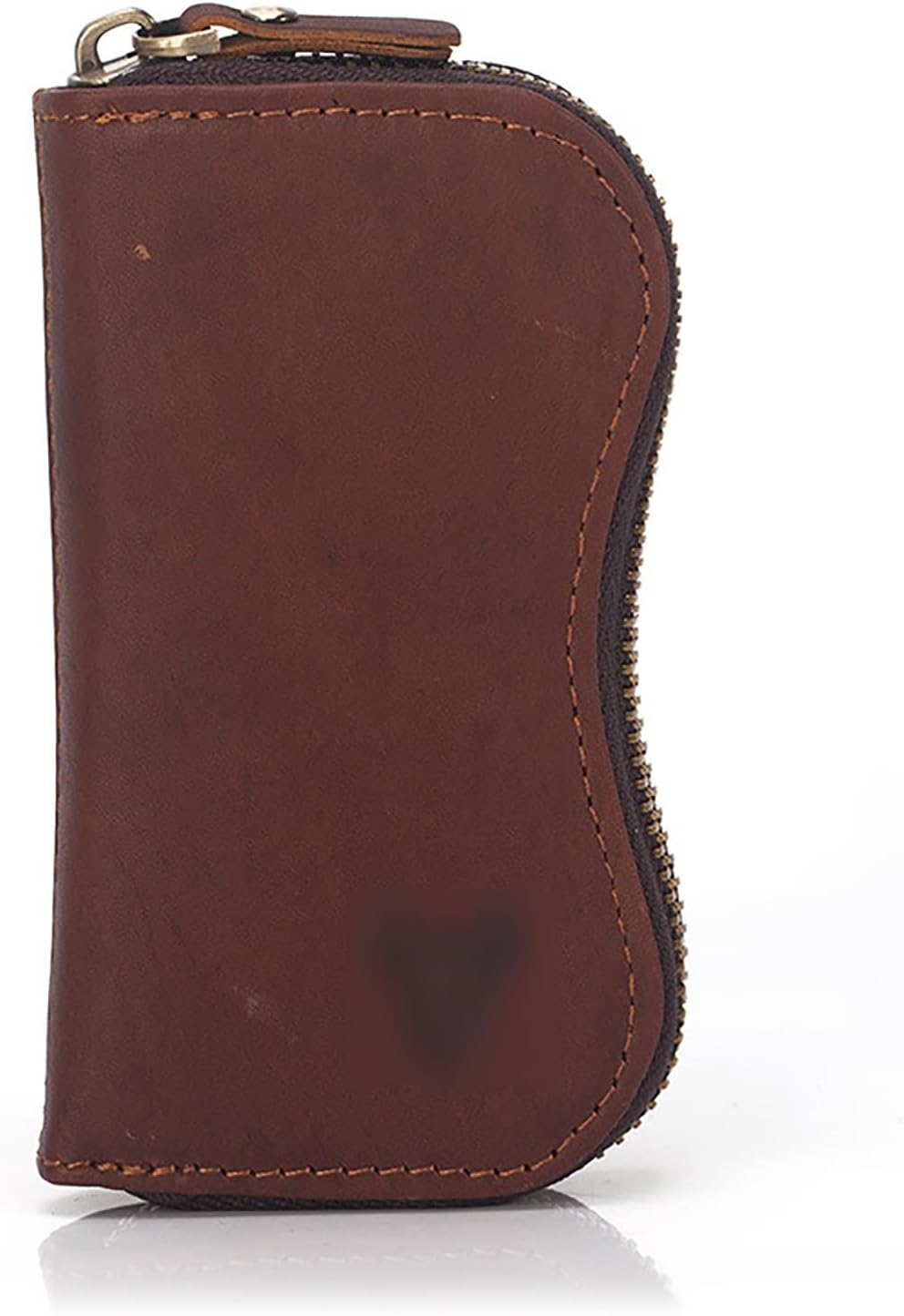 キーケース レザー素材のキーバッグ ジップコインラップアラウンドチェーンキーバッグ 収納 日常