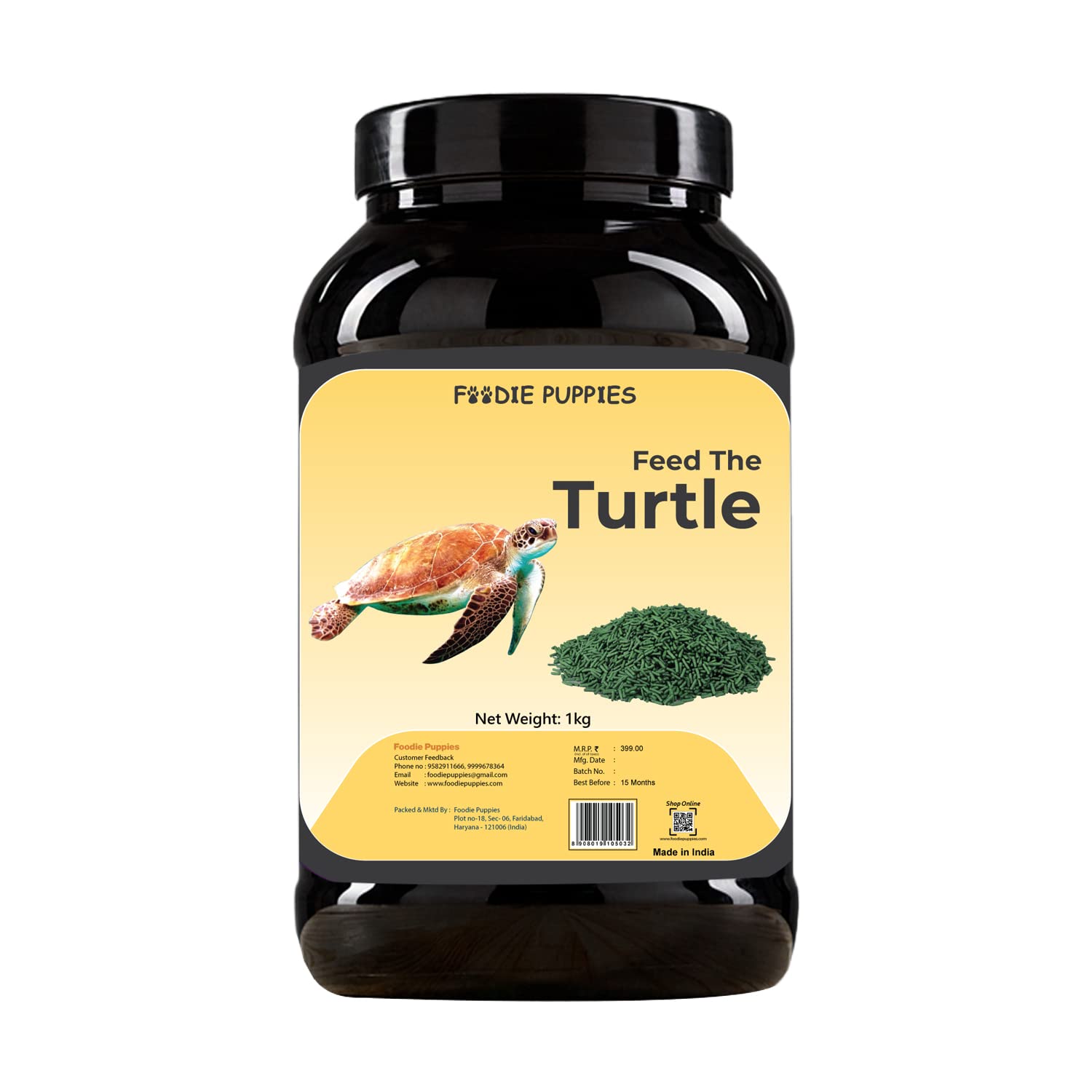 Foodie Puppies Turtle Food - (Container- 1Kg) Spirulina Added Premium Aquatic Nutrition for Optimal Growth and Health, Essential Diet for Turtle Wellness
