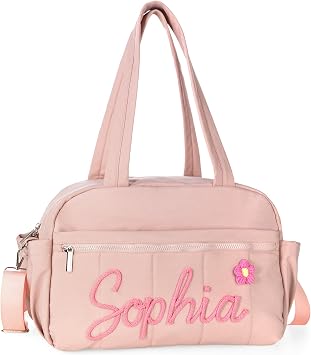 BYFDIY Custom Dance Bag Adjustable Personalized Name Travel Duffel Bags Gym Bag Travel Essentials Birthday Team Gift for Women Her 15.75"7.48"11.81"