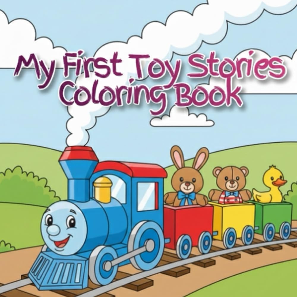 My First Toy Stories Coloring Book: Simple and Fun Story Scenes with Cute Toys for Kids Ages 3–6