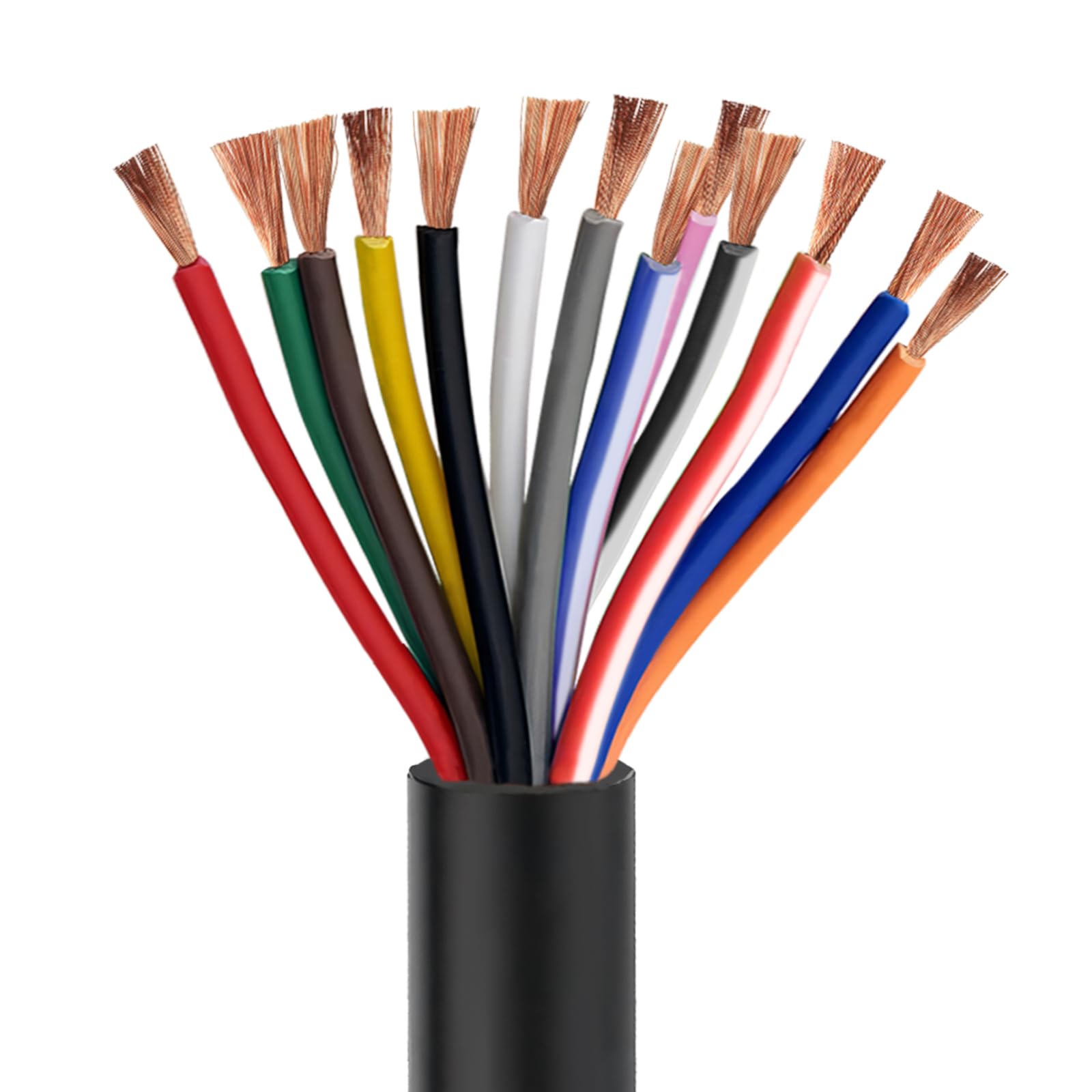 Qiping 13 Adriges Anhänger Kabel 5m, 12V/24V Anhänger Kabel 13 polig LED-Rücklichter Verkabelung Kabel mit Kabelquerschnitt 13 x 0,5mm² Für Anhänger KFZ LKW RV