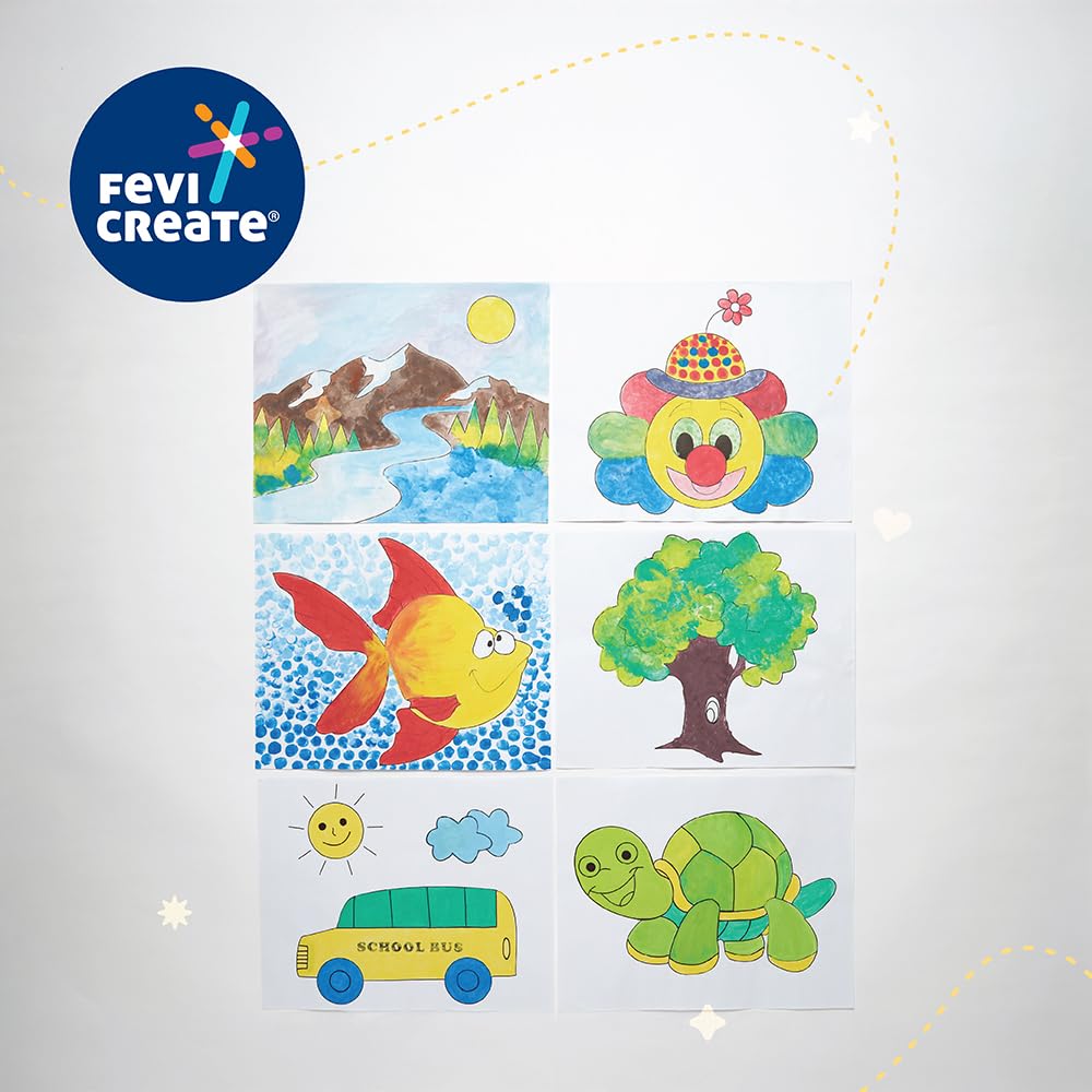 Fevicreate Finger Painting Kit | 18 Activities with Printed Templates & 5 Vibrant Non-Toxic Colours | Foster Creativity, Motor Skills, Colour and Shape Recognition | By Fevicol | For Kids Age 3+ years - Image 6 thumbnail