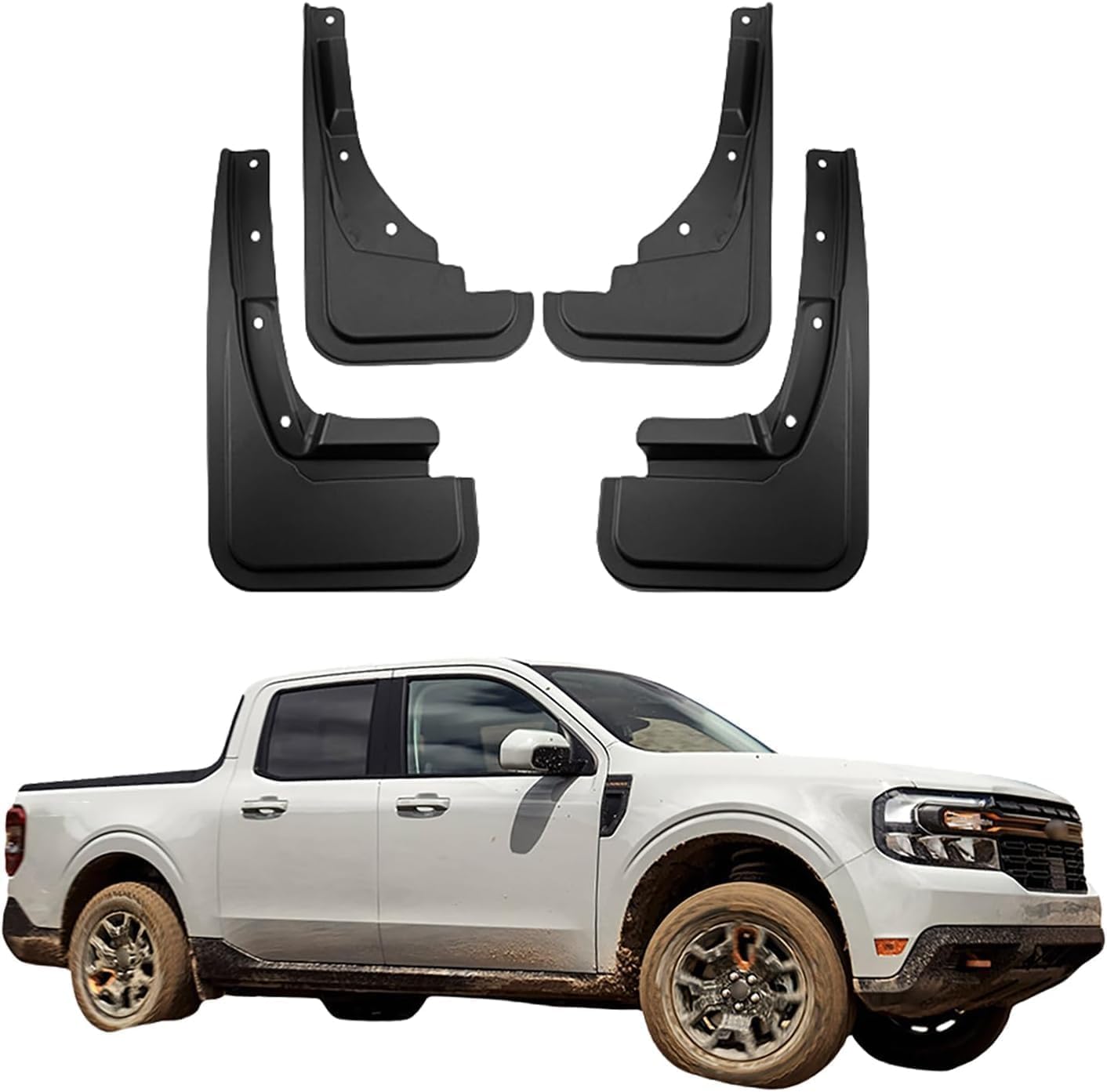 NYSLDSCO 4Pcs Premium Mud Flaps for Ford Maverick 2023 Front and Rear Splash Guards Durable Mudguards Protection Against Road Debris