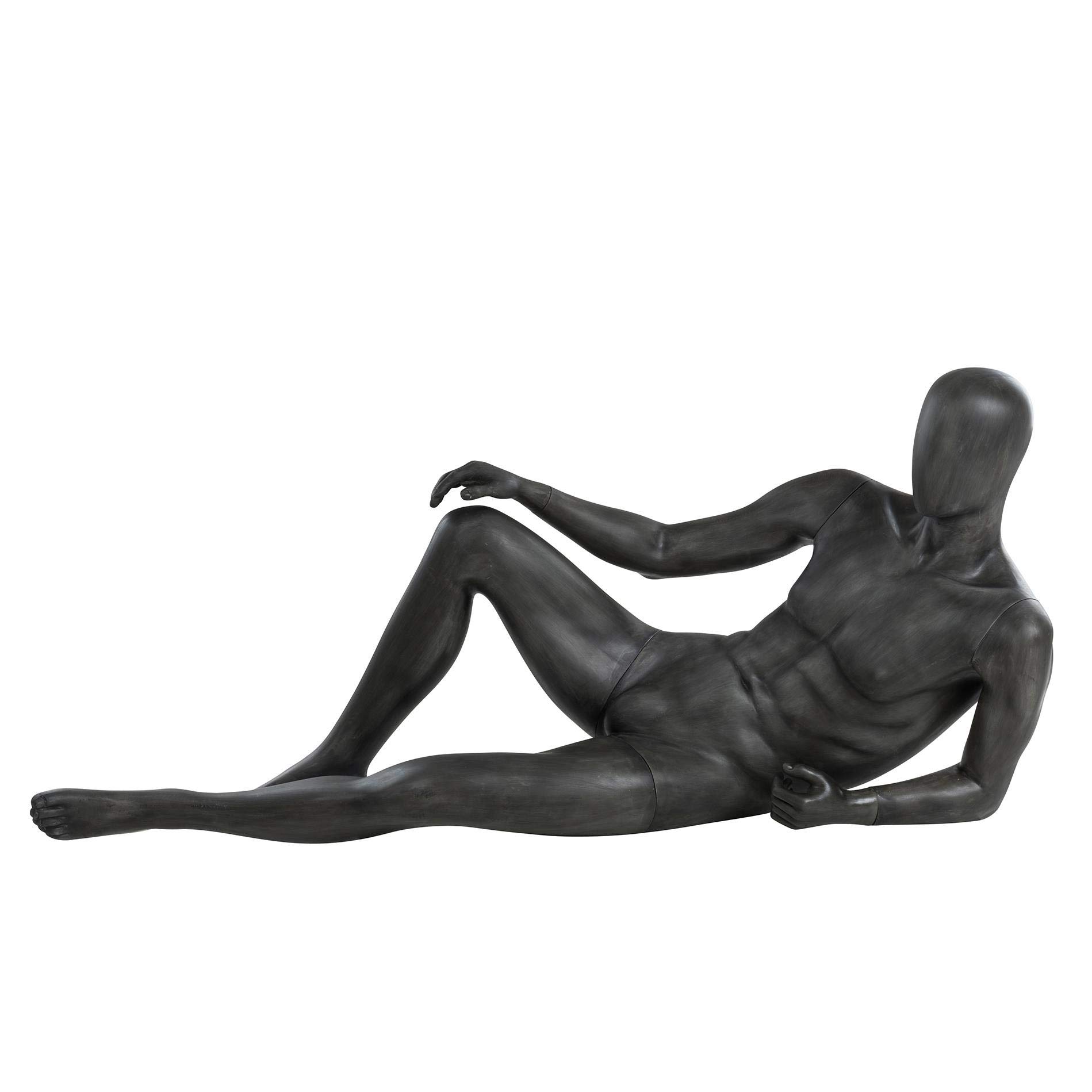 ESTEXO Schaufensterpuppe von Hans Boodt, Mann liegend, lebensecht, Abstrakter Kopf, Kunststoff