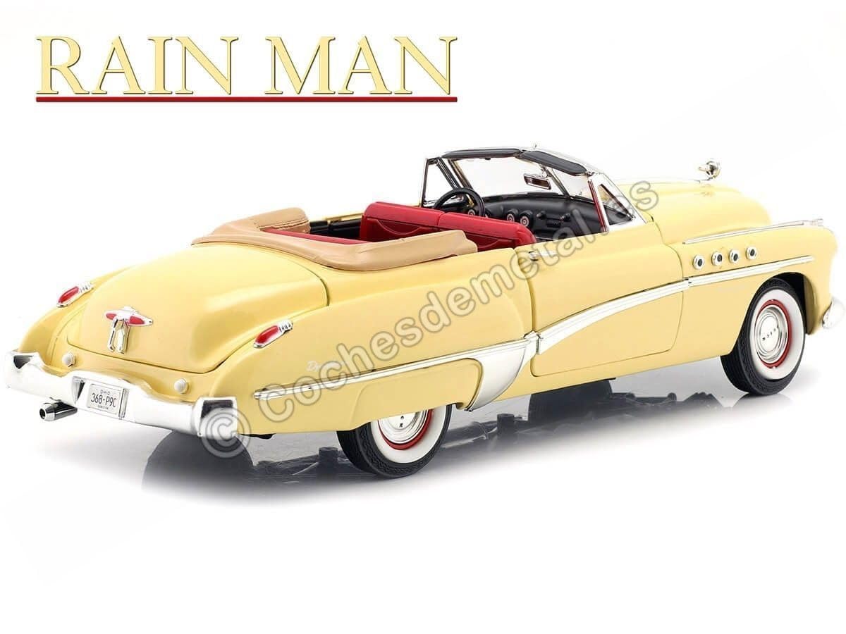1949 Roadmaster Convertible (Charlie Babbitt's) Yellow with Red Interior Rain Man (1988) Movie 1/18 Diecast Model Car by Greenlight 13616