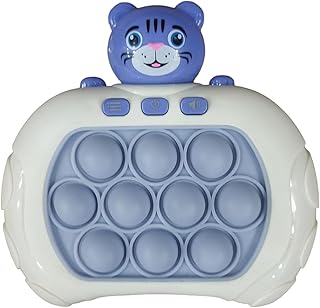 Pop It Game Fast Push Game Console Quick Response Game Toy, 10 Push Pop Bubble Fidget Sensory Toy (Tiger)