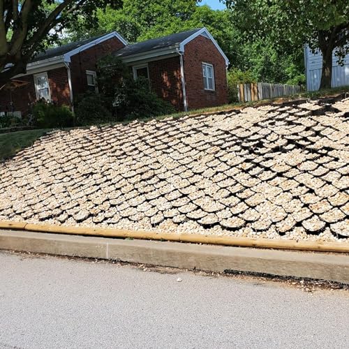 LwsCUiH Estabilizador de grava de suelo estable, antideformación, cobertizo, patio, geocelda, para garaje, jardín, entrada, pasarela (10 m x 6 m)