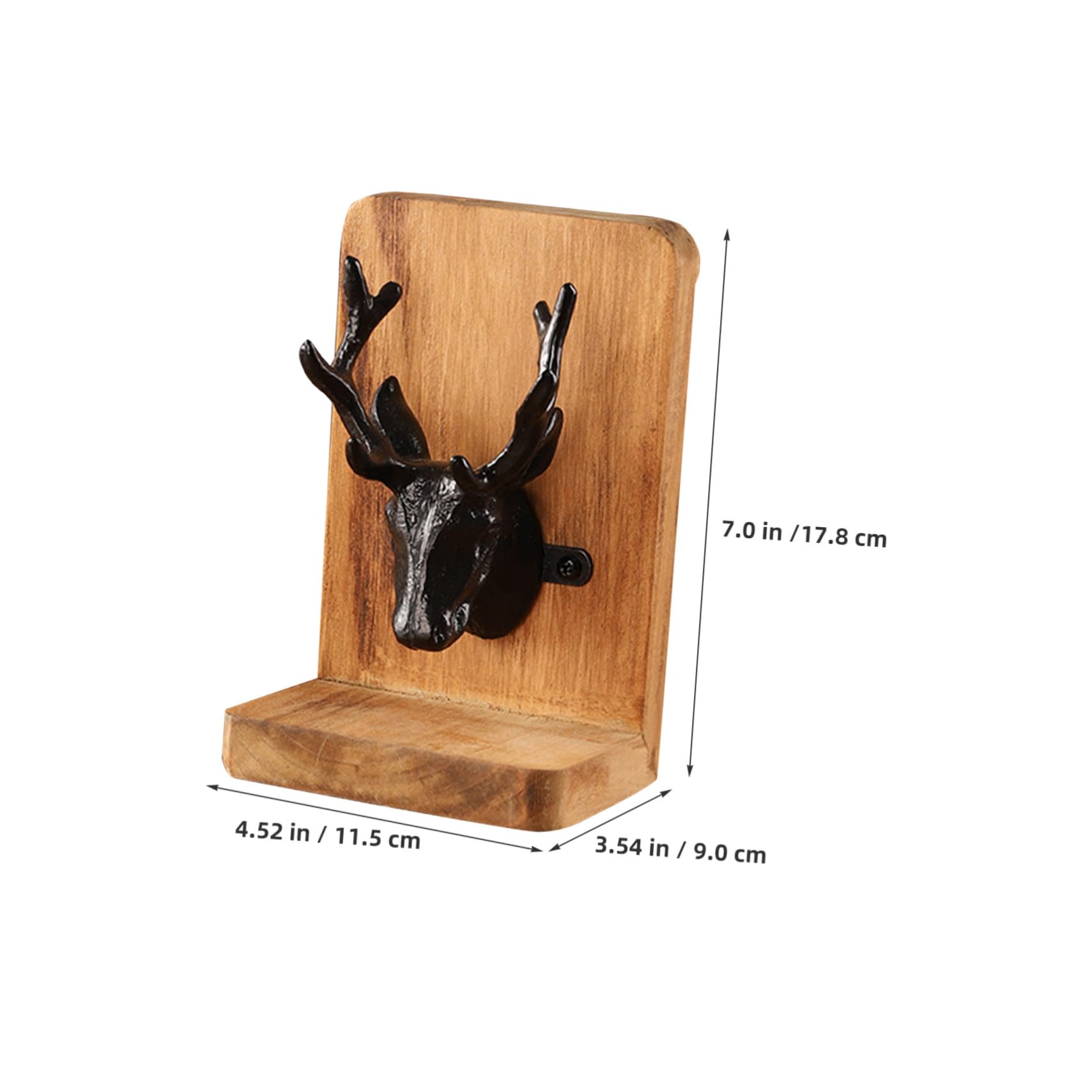 Operitacx Sujetalibros de Madera para Libros Pesados Diseño Nórdico de Cabeza de Ciervo – Soporte Decorativo para Escritorio y Estanterías en Oficinas y Estudios