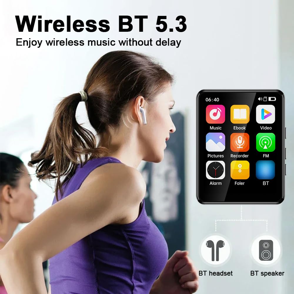 Lettore MP3 MP4 con Altoparlante integrato Espansione scheda TF Schermo completo Supporta la lettura di e-book e riproduzione video HD