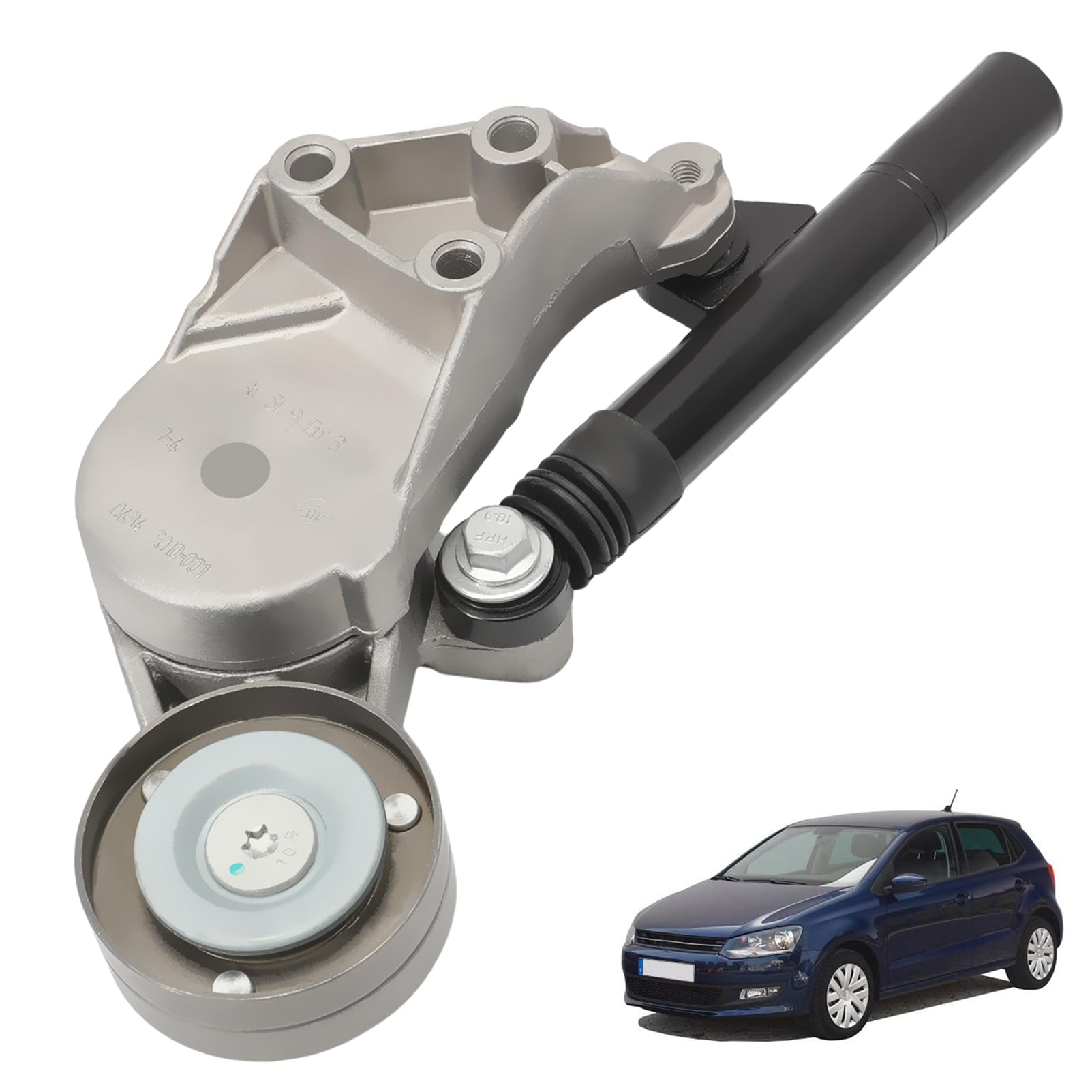 Poleas tensora para A3 8L1 6K1 6K2 6K5 Ibiza II Leon 1M1 Toledo II 1M2 Octavia 1U2 B0ra 1J2 1J6 9K9A Golf 1J1 1J5 New Beetle Polo Diesel 1.9L 1996-2010 Polea tensora de correa trapezoidal 381
